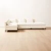 Metric 3-Piece L-Shaped White Boucle Sectional Sofa With Right Half-Back -Home Furnishings Store Metric3pcWhtBclRAHBSectSHF22