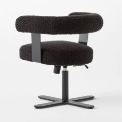 Mezza Charcoal Grey Boucle Office Chair -Home Furnishings Store MezzaCharcBclChair3QBSSS23