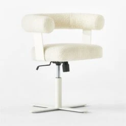 Mezza Ivory Boucle Office Chair -Home Furnishings Store MezzaIvoryBclChair3QSSS23