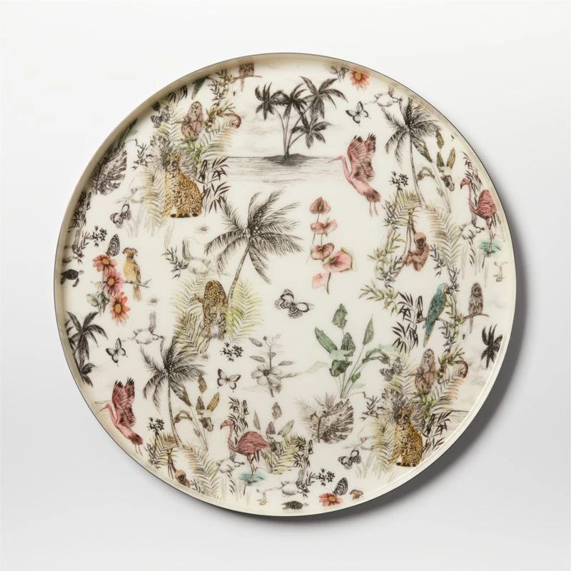 Jungle Print Round Serving Tray 6 Jungle Print Round Serving Tray - Image 4
