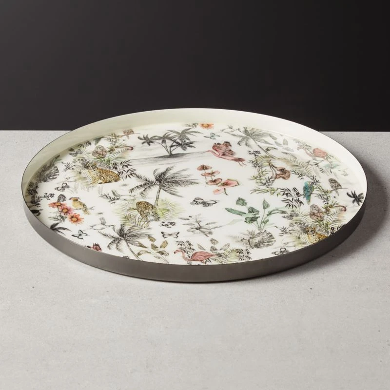 Jungle Print Round Serving Tray 3 Jungle Print Round Serving Tray
