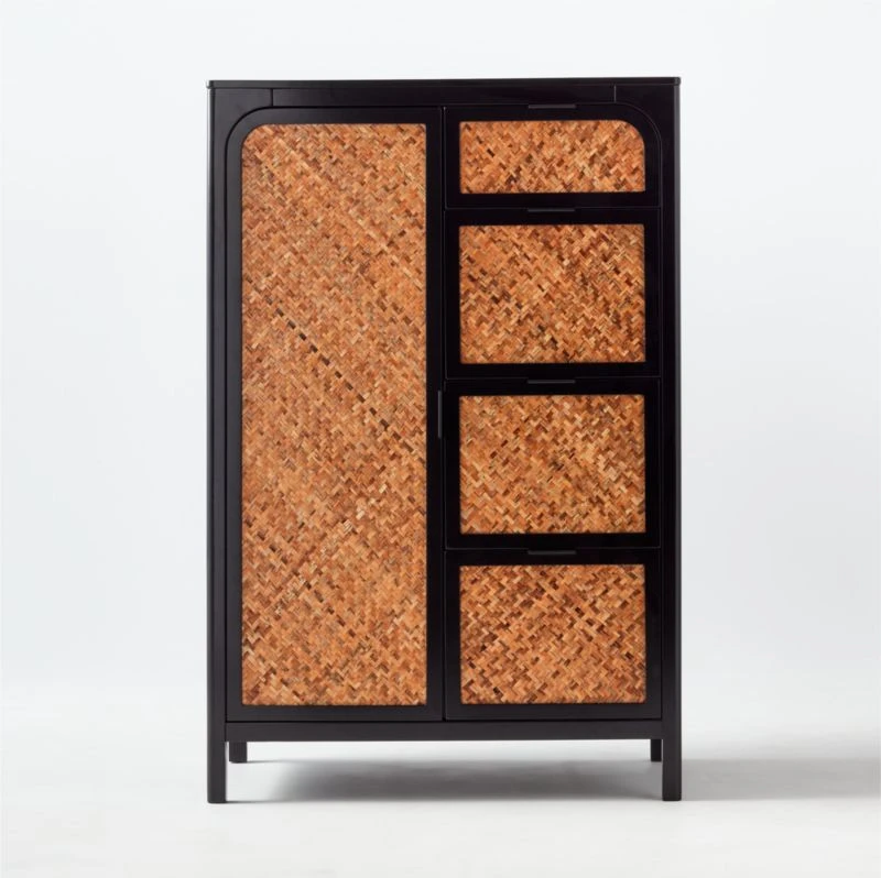 Miri Black Cane Chifferobe 6 Miri Black Cane Chifferobe - Image 4