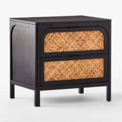 Miri 2-Drawer Black Cane Nightstand -Home Furnishings Store MiriNightstand3QSSF21