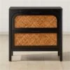 Miri 2-Drawer Black Cane Nightstand -Home Furnishings Store MiriNightstandSHF21