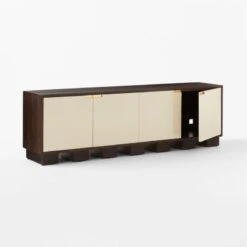 Moti Brown And White Mango Wood Media Console -Home Furnishings Store MotiMediaCredenza3QAVSSS23