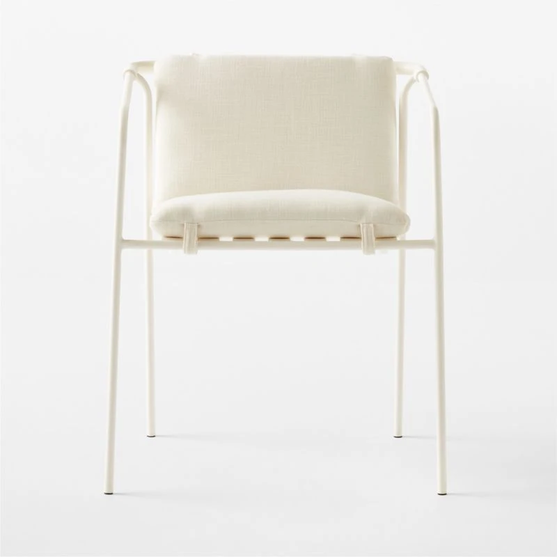 Navene Ivory Outdoor Dining Armchair Set Of 4 6 Navene Ivory Outdoor Dining Armchair Set Of 4 - Image 4