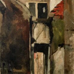 'Neighborhood Street In Rijswijk' Framed Reproduction By George Hendrik Breitner 25''x37'' -Home Furnishings Store NgbrhdSttRijswijk25x37inAVSHF22