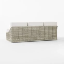 Nino Ivory Rattan Outdoor Sofa With Ivory Boucle Sunbrella® Cushions -Home Furnishings Store NinoSofa3QBSSS23