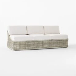 Nino Ivory Rattan Outdoor Sofa With Ivory Boucle Sunbrella® Cushions -Home Furnishings Store NinoSofa3QSSS23