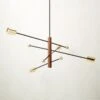 Norte Walnut Wood And Brass Chandelier 2 Norte Walnut Wood And Brass Chandelier -Home Furnishings Store NorteBrsNWlntChandelierSHS22