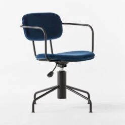 Nyle Navy Blue Velvet Office Chair -Home Furnishings Store NyleNavyVlvtChair3QSSS23