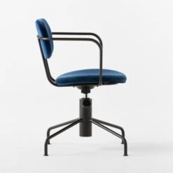 Nyle Navy Blue Velvet Office Chair -Home Furnishings Store NyleNavyVlvtChairSDSSS23