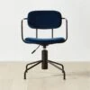 Nyle Navy Blue Velvet Office Chair -Home Furnishings Store NyleNavyVlvtChairSHS23