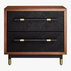 Oberlin 2-Drawer Faux Leather And Wood Nightstand 12 Oberlin 2-Drawer Faux Leather And Wood Nightstand -Home Furnishings Store OberlinNighstandS18