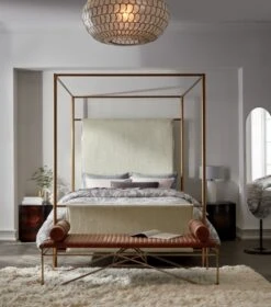 La Strizza 61" Saddle Leather Bench With Bolster Pillows -Home Furnishings Store OdessaShearlingCanopyMR20