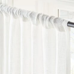 White Linen Openweave Window Curtain Panel 48''x84'' -Home Furnishings Store OpnwvWhtLn96CurtainPnlAV2SHS23