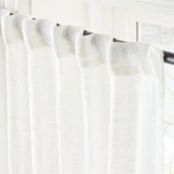 White Linen Openweave Window Curtain Panel 48''x84'' -Home Furnishings Store OpnwvWhtLn96CurtainPnlAVSHS23