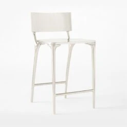 Oro Polished Silver Counter Stool Set Of 2 -Home Furnishings Store OroPlshdSlvrCounterStool3QSSS22