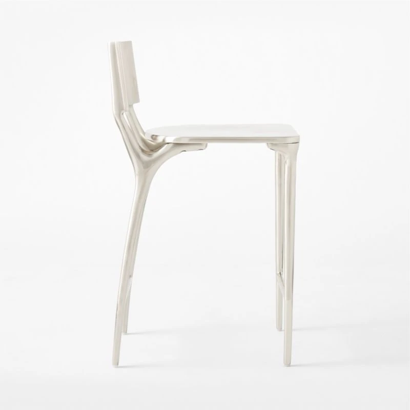 Oro Polished Silver Counter Stool 7 Oro Polished Silver Counter Stool - Image 5
