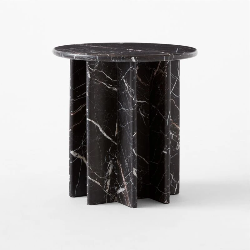 Pasar Round Black Marble Side Table 5 Pasar Round Black Marble Side Table - Image 3