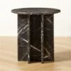 Pasar Round Black Marble Side Table -Home Furnishings Store PasarBlkMblSideTableSHS23