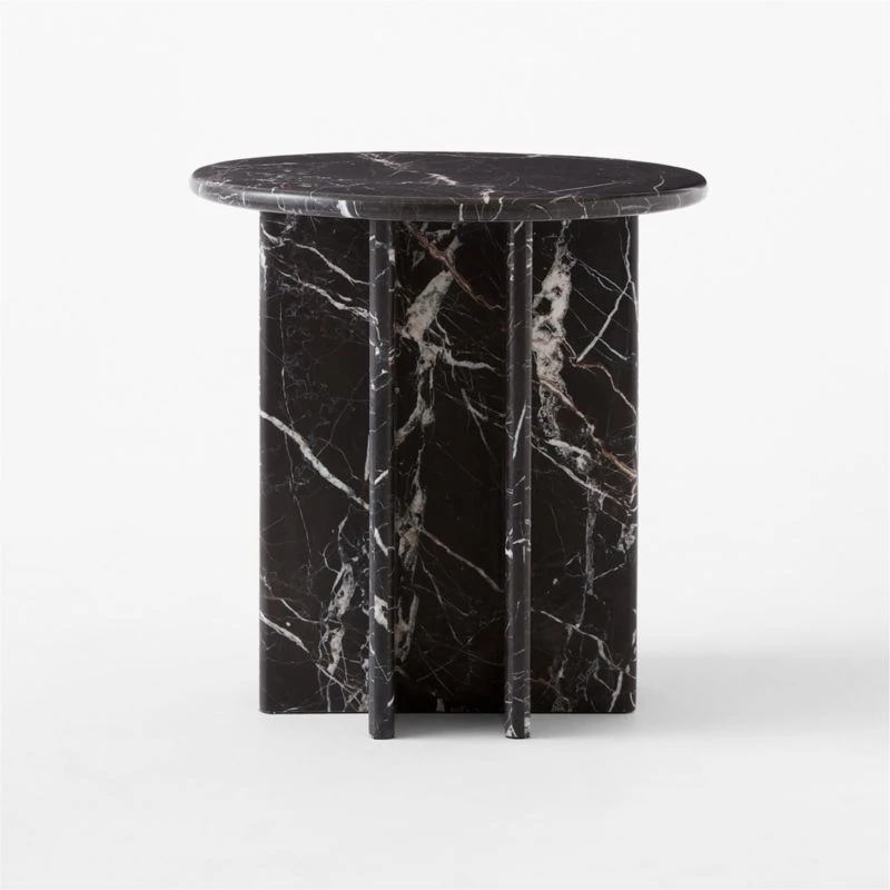 Pasar Round Black Marble Side Table 4 Pasar Round Black Marble Side Table - Image 2