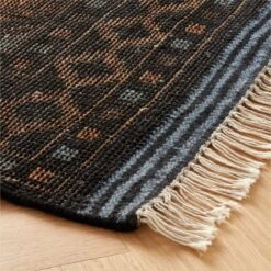 Pascala Morroccan Hand-Knotted Black Wool Area Rug 5'x8' -Home Furnishings Store PascalaHdkdNZWlBlkRug8x10ROS23