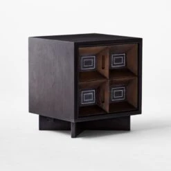 Paseo 2-Drawer Carved Black Oak Wood Nightstand -Home Furnishings Store PaseoNightstand3QSSF21