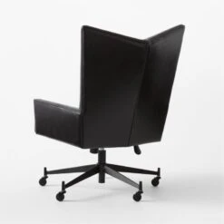 Bowtie Black Leather Office Chair Model 3002 -Home Furnishings Store PaulMcCobbBwtBkLtOffcChr3QBSSS23