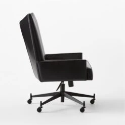 Bowtie Black Leather Office Chair Model 3002 -Home Furnishings Store PaulMcCobbBwtBkLtOffcChrSDSSS23