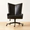 Bowtie Black Leather Office Chair Model 3002 -Home Furnishings Store PaulMcCobbBwtBkLtOffcChrSHS23