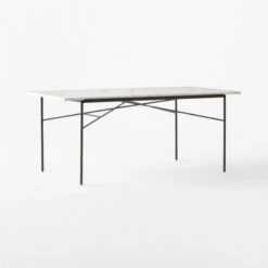 Pavilion Black Metal Outdoor Dining Table With Marble Top Model 6141 -Home Furnishings Store Pavilion6141BkDnTbWMbTp3QSSS23