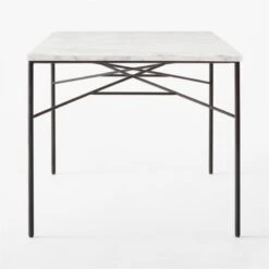 Pavilion Black Metal Outdoor Dining Table With Marble Top Model 6141 -Home Furnishings Store Pavilion6141BkDnTbWMbTpSDSSS23