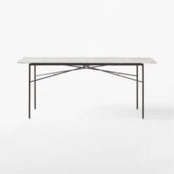 Pavilion Black Metal Outdoor Dining Table With Marble Top Model 6141 -Home Furnishings Store Pavilion6141BkDnTbWMbTpSOSSS23