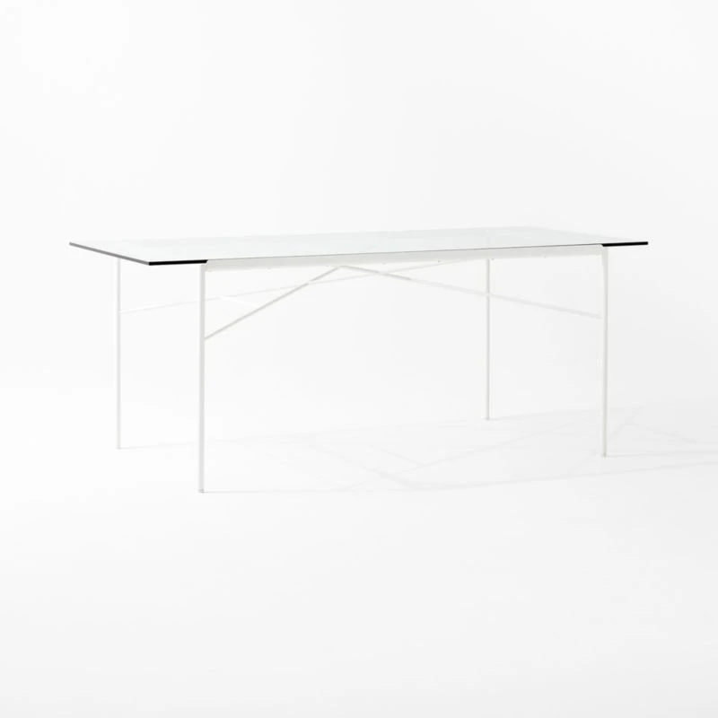 Pavilion Ivory Metal Outdoor Dining Table With Glass Top Model 6141 5 Pavilion Ivory Metal Outdoor Dining Table With Glass Top Model 6141 - Image 3