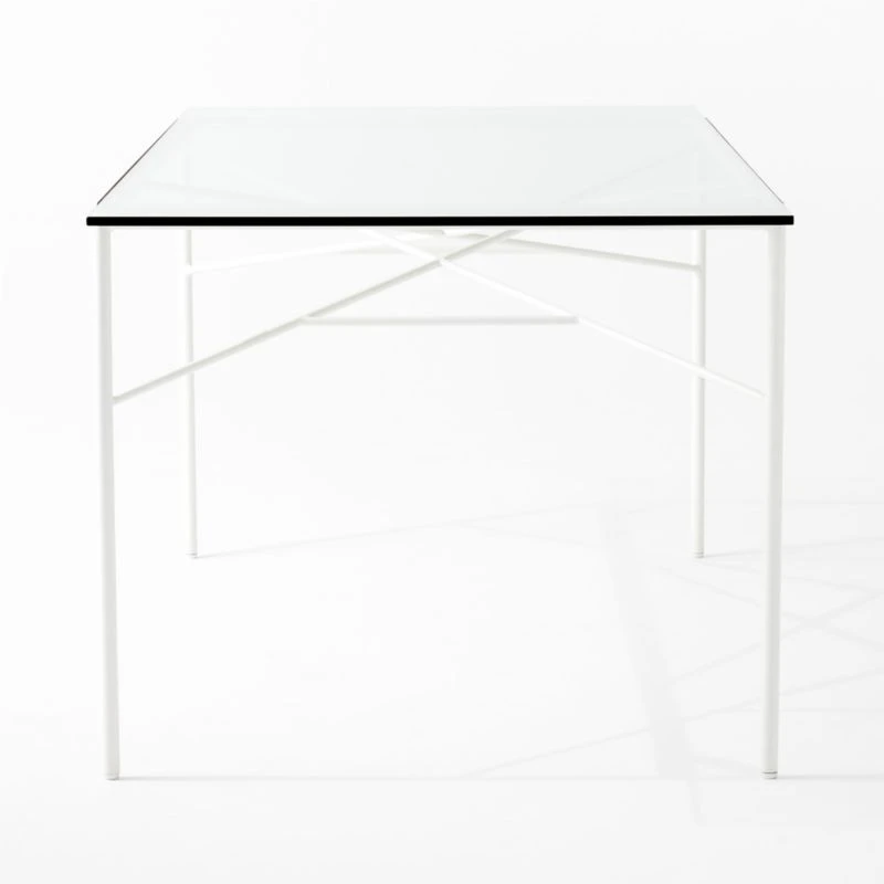 Pavilion Ivory Metal Outdoor Dining Table With Glass Top Model 6141 6 Pavilion Ivory Metal Outdoor Dining Table With Glass Top Model 6141 - Image 4