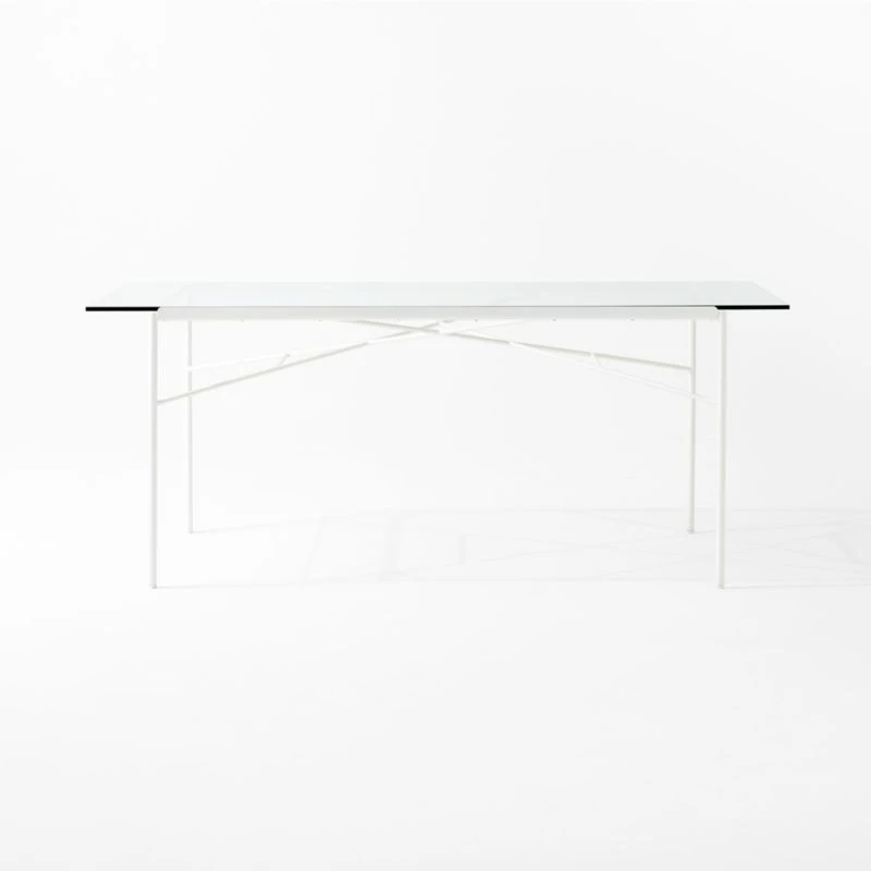 Pavilion Ivory Metal Outdoor Dining Table With Glass Top Model 6141 4 Pavilion Ivory Metal Outdoor Dining Table With Glass Top Model 6141 - Image 2