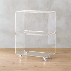 Peekaboo Acrylic Rolling Two Shelf