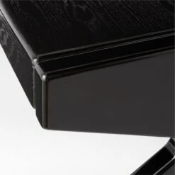 Perno 2-Drawer High-Gloss Black Oak Wood Desk -Home Furnishings Store PernoDeskAVSSS23