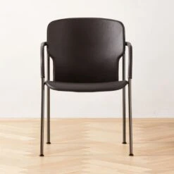 Pesaro Black Leather Dining Armchair