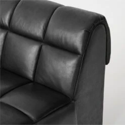 Pezzo 6-Piece L-Shaped Black Leather Sectional Sofa With Right Arm -Home Furnishings Store Pezzo6PcBlkLthrRASectAVSSS23