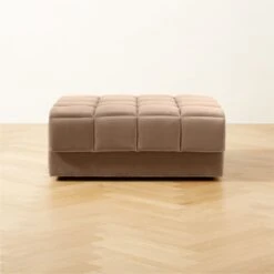 Pezzo Toffee Brown Velvet Ottoman
