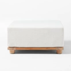 Pinet Teak Outdoor Ottoman With Textured Ivory Perennials® Cushion 9 Pinet Teak Outdoor Ottoman With Textured Ivory Perennials® Cushion -Home Furnishings Store PinetTeakOttomanSOSSS23