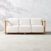 Pinet Teak Outdoor Sofa With Textured Ivory Perennials® Cushions -Home Furnishings Store PinetTeakSofaSHS23