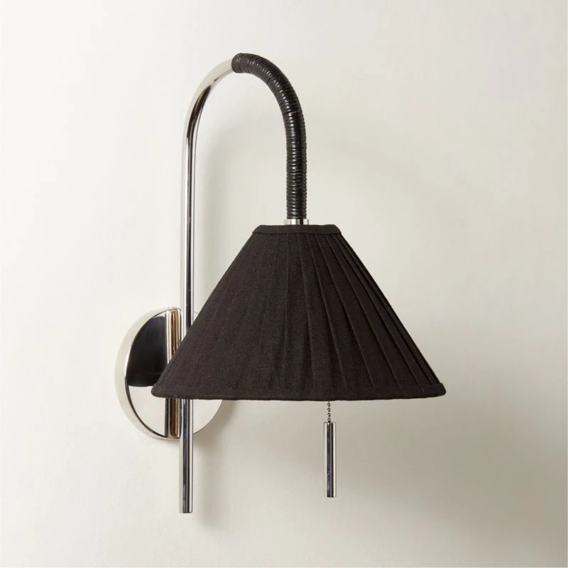 Pogo Polished Nickel And Black Cane Wall Sconce 3 Pogo Polished Nickel And Black Cane Wall Sconce