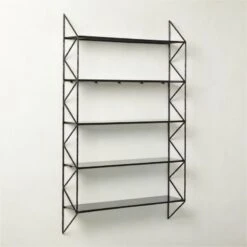 Ponte Black Metal Wall Mount Bookshelf Tall -Home Furnishings Store PonteHmrdRdTallBookcaseAV2SHS22