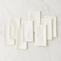 Poplin Ivory Cloth Napkins Set Of 8