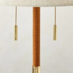 Prix Leather And Polished Brass Table Lamp -Home Furnishings Store PrixBrnLthrTableLampAVSHS23