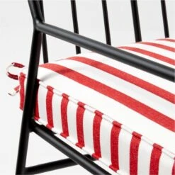 Pavilion Black Outdoor Dining Armchair With Striped Sunbrella Cushion Model 6470 -Home Furnishings Store PvlnBkDnChrWStdChM6470AVSSS22