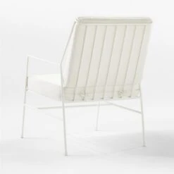 Pavilion Ivory Metal Outdoor Lounge Chair With Ivory Cushion Model 6471 -Home Furnishings Store PvlnIvLngChrWIvChM64713QBSSS22